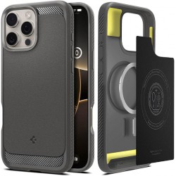 NEW Spigen Case for iPhone 16 Pro Case, Rugged Armor [MagFit] Compatible with MagSafe - Gray