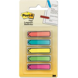 NEW Arrow 1/2 Page Flags, Five Assorted Bright Colors, 100/Pack