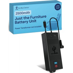 NEW The Blue Cactus Rechargeable Battery for Reclining Furniture - 2500mAh Battery, 2-Pin Furniture Connector - Charger Not Included - Replacement Pack with LCD Display for Sofa, Couch, Recliner Chair