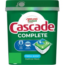 NEW 54/PACK Cascade Dishwasher Detergent Pods, Complete Actionpacs Dishwasher Pods, Fresh Scent