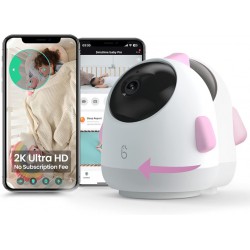 NEW Baby Monitor - Simshine HD Video Monitor with Camera, Smart Baby Monitor with Crying Detection, Motion and Sound Notifications, Night Vision, Lullabies, Two-Way Audio, Free Monthly Fee, Pink