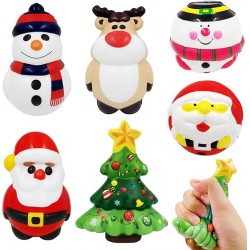 NEW 6/Pack Christmas Squishy Toys, Slow Rising Stress Relief Squeeze Toys for Christmas Stocking Stuffers Christmas Party Favors Christmas Decorations