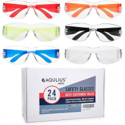 NEW Aqulius 24/Pack of Safety Glasses 24 Protective Goggles Anti-Fog Crystal Clear Eye Protection - Perfect for Construction, Shooting, DIY Projects and More!