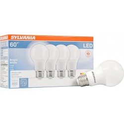 NEWSylvania Home Lighting 79704 Sylvania A19 Led Light Bulb, 60W Equivalent, Efficient 8.5W, Bright White 3500K