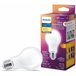 NEW A19 Ultra Definition Frosted Dimmable LED Bulb - Flicker-Free 100W=11.5W with EyeComfort Technology - Soft White Lightbulb 2700K - 1500 Lumen - E26 Base