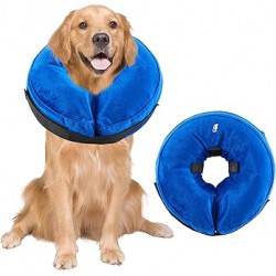 NEW XL Rinling Dog Cone Collar, Inflatable Collar After Surgery Soft Cone for Dogs and Cats Blue XL (19-25)