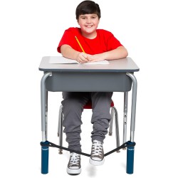 NEW Bouncyband Original Bouncy Bands for Desks, Blue, 1-Pack – Desk Chair Bands for 20” to 28” Wide Desk Legs with 1.5” Diameter Support Pipes – Silent Sensory Tool Increases Focus and Relieves Stress