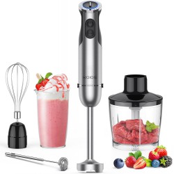 NEW KOIOS 1000W Immersion Hand Blender, 12 Speeds & Turbo Immersion blender, Stick Blender built with Entire Stainless Steel Blade, Multifunctional 5-in-1 handheld Blender for Baby food, Smoothies, Soups