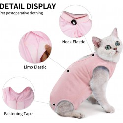NEW LARGE Kitten Onesies, Cat Recovery Suit for Abdominal Wounds or Skin Diseases, After Surgery Wear Anti Licking Wounds, Breathable Great E-Collar Alternative for Cat