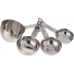 NEW KitchenAid Kitchen Tools Set of 4 Stainless Steel Measuring Cups