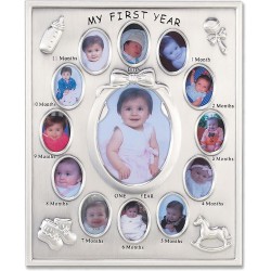 NEW Lawrence Frames Silver Plated My First Year Picture Frame 4 by 6 Multi