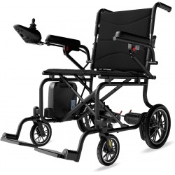 NEW Lightweight Electric Wheelchairs for Adults, Foldable Motorized Wheelchair with Electromagnetic Brakes, Portable Mobility Scooter for Indoor/Outdoor Use, Black
