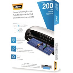 NEW 200 PACK  Fellowes Thermal Laminating Pouches, Letter Size Sheets 9 x 11.5-Inches, 3 mil, 200 Pack (5743401), Clear Visit the Fellowes Store