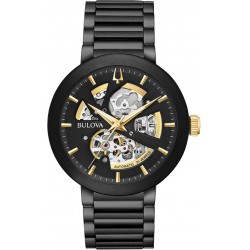 NEW Bulova Men's Modern 3-Hand Automatic Watch, Open Aperture Dial and Edge to Edge Crystal