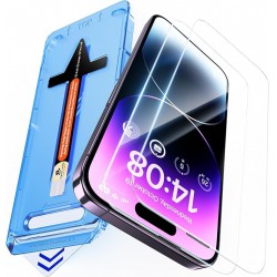 NEW MAGIC JOHN 2 Pack for iPhone 14 Pro Max 6.7 inch Tempered Glass Screen Protector, Auto Dust-Elimination Installation, Dynamic Island Compatible, HD Clear, Easy Installation