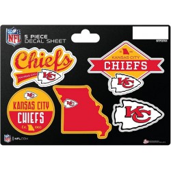 NEW Rico Industries KANSAS CITY CHIEFS NFL 5-Pc Sticker Sheet