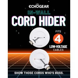 NEW ECHOGEAR TV Cord Hider for Wall Mounted TV - White Cable Management Kit Hides TV Wires Behind The Wall- Includes 2 Pass Throughs, Locking Brackets, and Hole Saw Drill Attachment for Easy Install