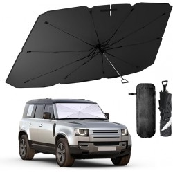 NEW helloleiboo Foldable Car Windshield Sun Shade Umbrella 360°Rotating Bending Sunshade for Car Windshield Reflective Polyester Blocks Heat and Sun Automotive Interior Sun Protection for Cars Trucks SUV