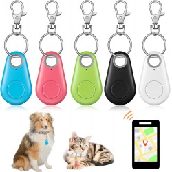 NEW Frienda 5 Pieces Key Finder Item Locator with 5 Pieces Keychains Bluetooth Tracker Anti Lost Alarm Reminder Selfie Shutter Control for Kids Pets Keychain for Smartphone