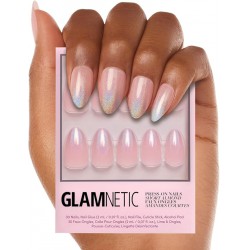 NEW Glamnetic Press On Nails - Winter Storm | Semi-Transparent Short Almond Nails, Reusable | 15 Sizes - 30 Nail Kit
