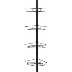 NEW Zenna Home Tension Pole Shower Caddy 4 Basket Shelves with Built-in Towel Bars, Adjustable, 60 to 97 Inch, Bronze