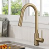 NEW (READ NOTES) KRAUS Oletto Contemporary Single-Handle Touch Kitchen Sink Faucet with Pull Down Sprayer in Brushed Gold, KTF-3104BG