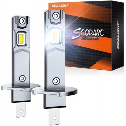 NEW SEALIGHT H1 LED Headlight Bulbs, S2S 1:1 Design 800% Brightness 6500K LED Bulbs, H1 Halogen Replacement, Plug-N-Play, Pac Pack of 2