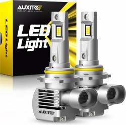 NEW AUXITO 9005 HB3 LED Bulbs 6000K White, 700% Brighter HB3ll 9005ll Fog LED Light Bulb with Fan, 98% Canbus Ready, Plug and Play, Pack of 2