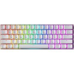 NEW GK61 Mechanical Gaming Keyboard - 61 Keys Multi Color RGB Illuminated LED Backlit Wired Programmable for PC/Mac Gamer (Gateron Optical Red, White)