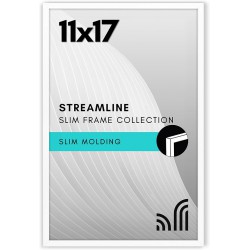 NEW Americanflat 11x17 Picture Frame with Polished Plexiglass - Streamline Collection - Thin Border Picture Frame for Wall Display - Hanging Hardware Included - White