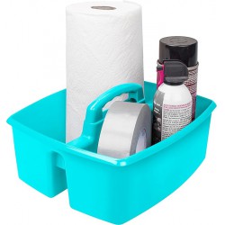 NEW Storex 2-Compartment Large Caddy – Multipurpose Classroom Organizer with Handle, Teal, 1-Pack (00959C06C)