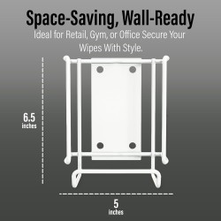 NEW WipesPlus Steel Wire Wall Bracket, Wall Mounted Wipes Bracket for Wipesplus Wipes, 6.5 Inches, White