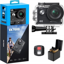 NEW AKASO EK7000 4K30FPS 20MP WiFi Action Camera with EIS Ultra HD 131FT Waterproof Underwater Camera Remote Control 4X Zoom Support External Microphone Black