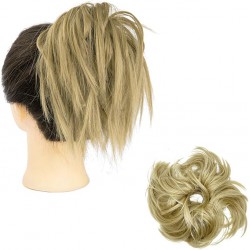 NEW RHYOCIYE 1 Piece Tousled Updo Messy Bun Hair Piece Wavy Ponytail Hair Extension With Elastic Rubber Band Hairpiece (24#)