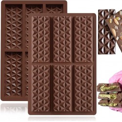 NEW Chocolate Bar Molds Silicone, Stuffed Candy Bar mold, Easy Release Shapes Dubai Chocolate Bar Mould BPA Free Rectangle Durable Non-Stick for Home DIY Handmade Gifts