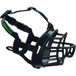 NEW SIZE 4 BASKERVILLE ULTRA MUZZLE - Patented Humane Design, Breathable, Dog can Pant and Drink, Adjustable, Padded, Training Muzzle for Medium-sized Dogs, Prevents Biting, Wildlife Scavenging (Size 4, Black)