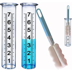 NEW JMBay 7 inch Plastic Rain Gauge Replacement Tube, Freeze Proof and Crack Resistance Outdoor Rain Gauges Replacement Tube Plastic for Garden,Yard, Home, Best Rated, 2 pcs Tubes with 1 Clean Brush