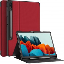 NEW Soke Case for Samsung Tab S8 2022 & S7 2020 -Premium Shock Proof Stand Folio Case, Multi- Viewing Angles, Hard PC Back Cover for Galaxy Tab S8 11 inch Tablet [SM-X700/X706/T870/T875/T878], Red