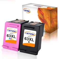 NEW EXP: 8/2025 - BSTINK Remanufactured Ink Cartridge Replacement for HP 63XL Compatible with HP DeskJet 1112 2132 3632 Envy 4520 4516 Officejet 3830 3833 4650 Printer,1 Black 1 Tri Color