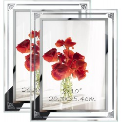 NEW HORLIMER 2 Pack 8x10 Picture Frame, Glass Photo Frames 8 by 10 for Tabletop, Horizontally or Vertically