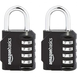 NEW Puroma 2/Pack Combination Lock 4 Digit Locker Lock Outdoor Waterproof Padlock for School Gym Locker, Sports Locker, Fence, Toolbox, Gate, Case, Hasp Storage (Black)