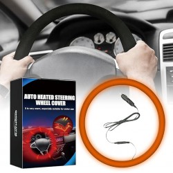 NEW Heated Steering Wheel Cover, 12v Auto Fast Heating Steering Wheel Protector Covers, Quickly Heated Leather Car Breathable Soft and Comfortable for Winter, Fit Steering Wheel Outer for Cars Trucks