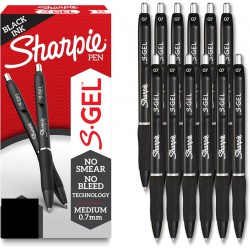 NEW 11/PACK Sharpie S-Gel, Gel Pens, Medium Point (0.7mm), Black Ink Gel Pen