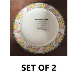 NEW Set Of 2 Lynns Fine China Victorian Rose 7 1/2 LITTLE BITESr Plate