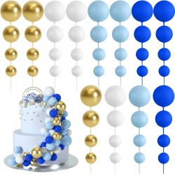 NEW 48 Pcs Cake Topper Decorations - Balloon Cupcake Toppers, Foam Cake Balls for Birthday Party Wedding Cake Decorating