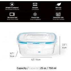 NEW STARFRIT LocknLock Easy Match Plastic Container 25oz/750ml - Airtight, Leakproof & Nestable - 4-Sided Locking Lid