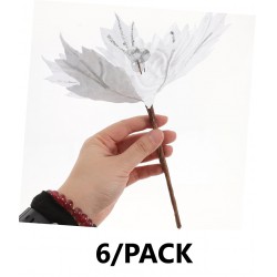 NEW 6/PACK SEWOART Xmas Tree Artificial Flower Arrangement Silver Sticks Christmas Fake Flowers for Party Home Decor Craft Making