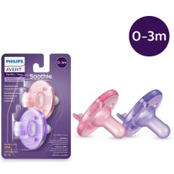 NEW Philips Avent Soothie Pacifier, 0-3 Months, Pink/Purple