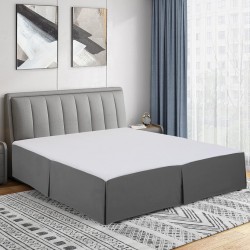 NEW Luxury Double Brushed Microfiber Bed Skirt, Ultra Soft, and Wrinkle Resistant - Gray, Twin