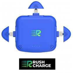 NEW Rush Charge Universe 3,300-mAh 3-in-1 Portable Backup Charger with Interchangeable Tips